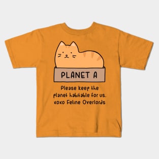 Orange Cat - Habitable Planet (Buttercream) Kids T-Shirt